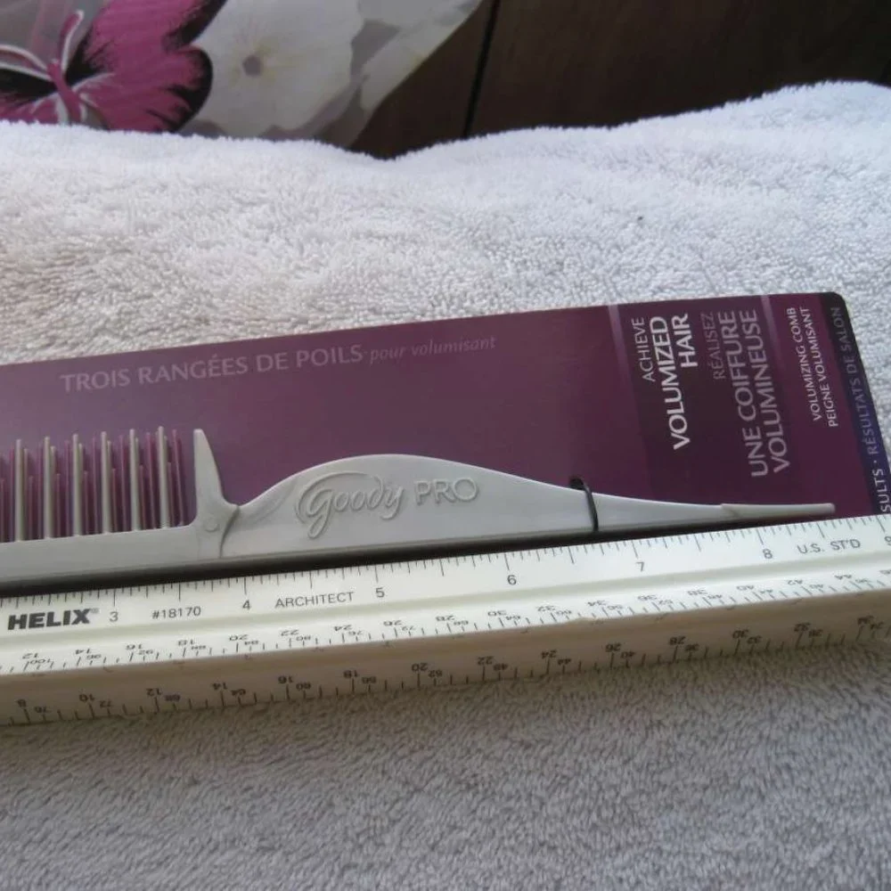 Goody Pro Volumized Hair Three Row Teasing Bristles Comb Tail Tease Smooth Salon